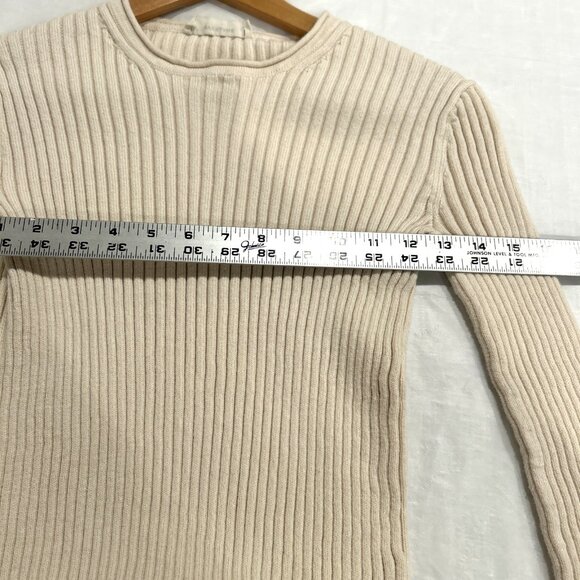 Everlane Cream Ribbed Crew Neck Sweater - Picture 7 of 8